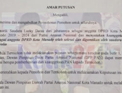 BREAKING NEWS! Legislator Kota Manado Ini Diberhentikan Partainya sebagai Anggota DPRD