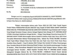 Ketua Tenis dan Biliard Sulut Dipolisikan, Diduga Gelapkan Uang Perusahan Rp 97,8 Miliar