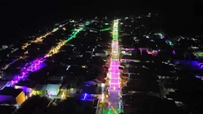 Idul Fitri, Desa Sapa Raya Dalam Balutan Lampu Hias Warna-Warni