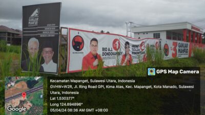 Lahan Diduga Aset Pemkot Manado Jadi Fasilitas Kampanye Capres dan Caleg PDIP