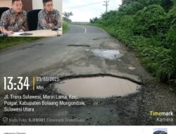 Sambut Ramadhan, BPJN XV Hadiahkan Lobang di Jalan Poigar-Jembatan Kaya