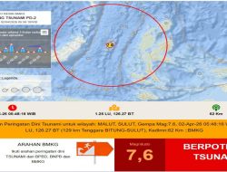 Gempa Bumi 7,6 SR Bangunkan Warga Manado, BMKG : Berpotensi Tsunami